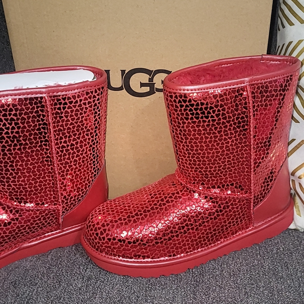 UGG Kids Red Sparkle Boots